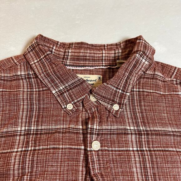 Weatherproof Vintage Linen Cotton Plaid Short Sleeve Button Up Shirt Size XXL - Picture 3 of 9